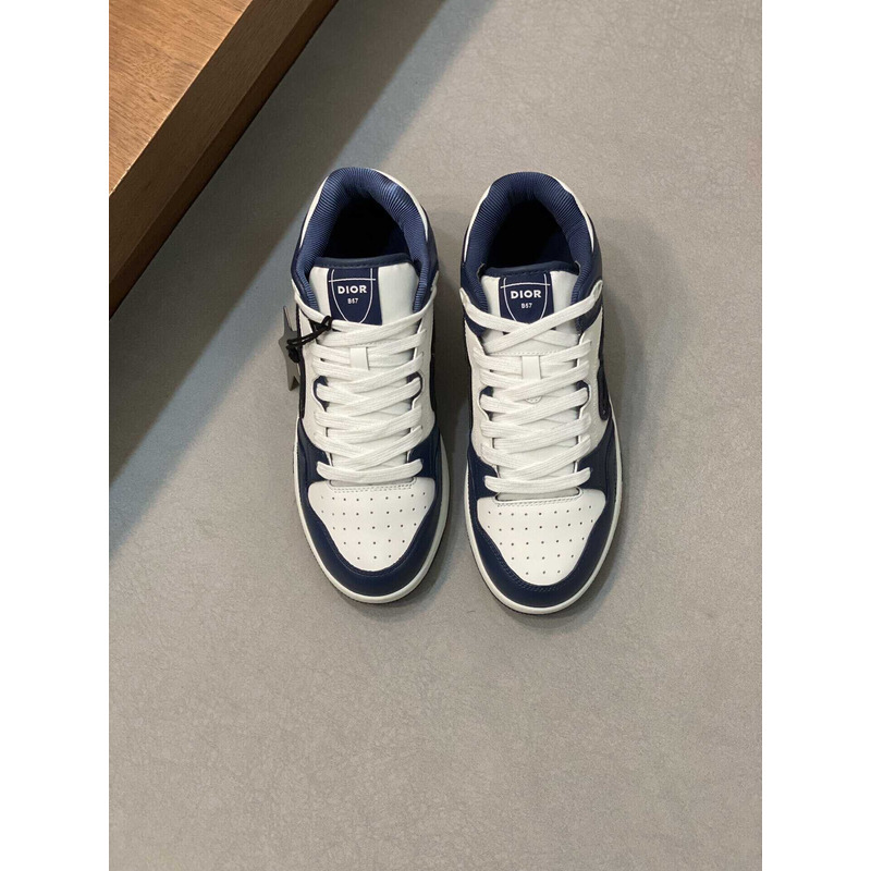 D*or b57 mid-top sneaker calfskin navy blue