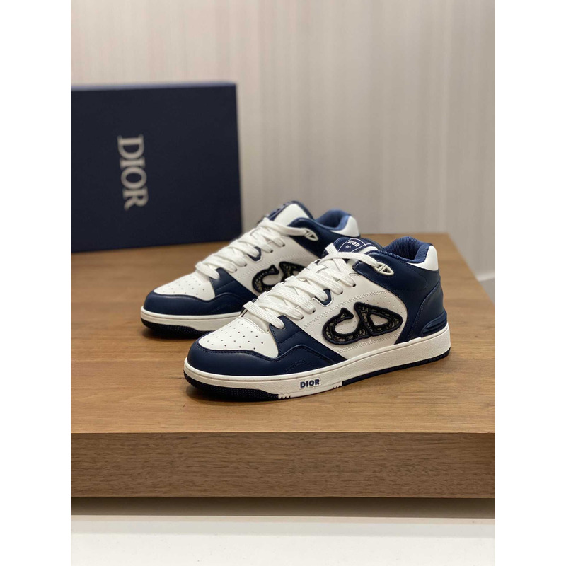 D*or b57 mid-top sneaker calfskin navy blue