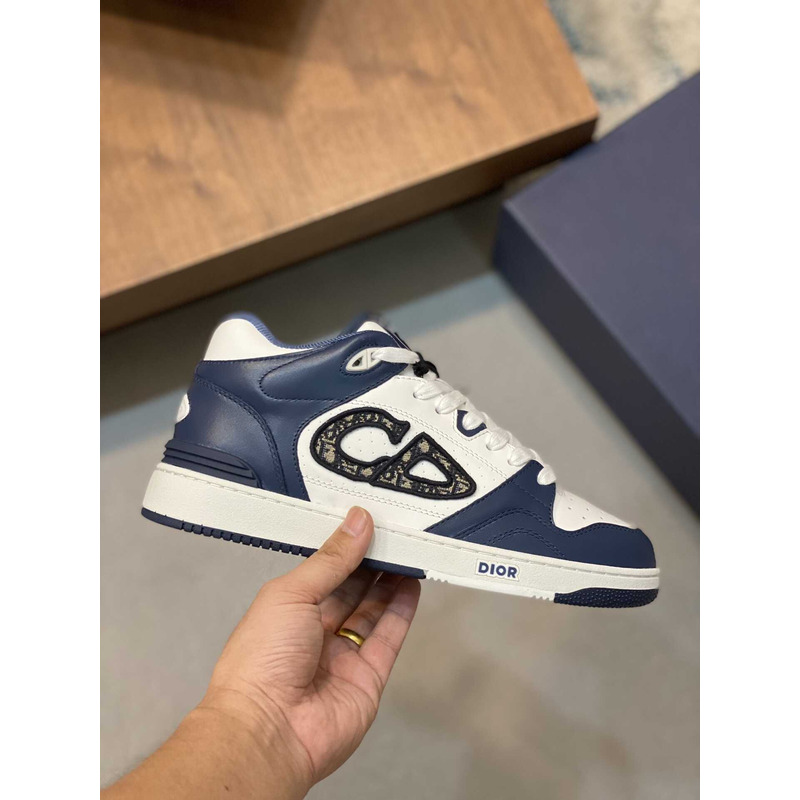 D*or b57 mid-top sneaker calfskin navy blue