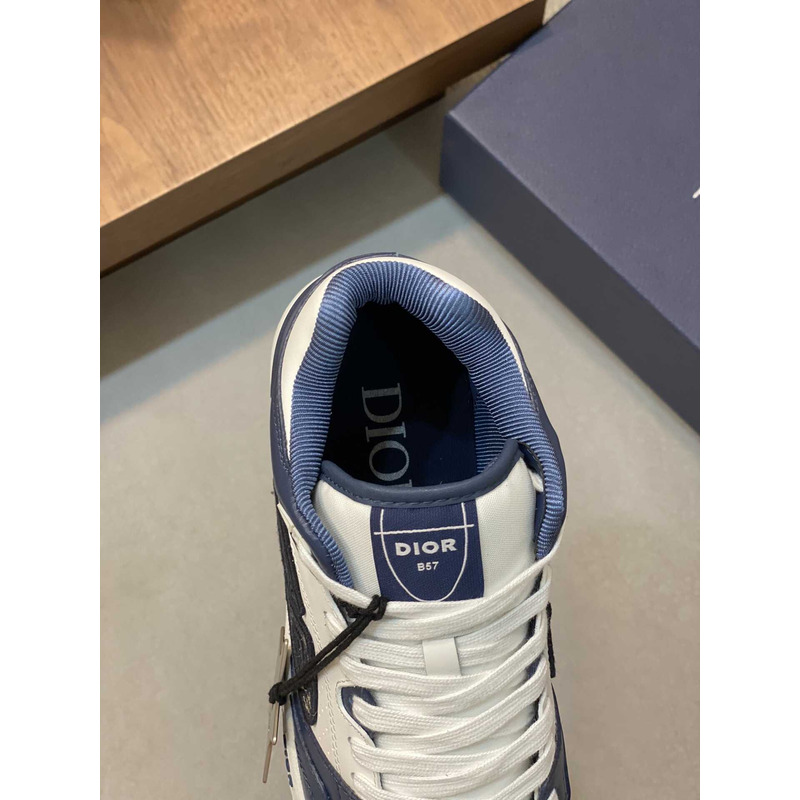 D*or b57 mid-top sneaker calfskin navy blue