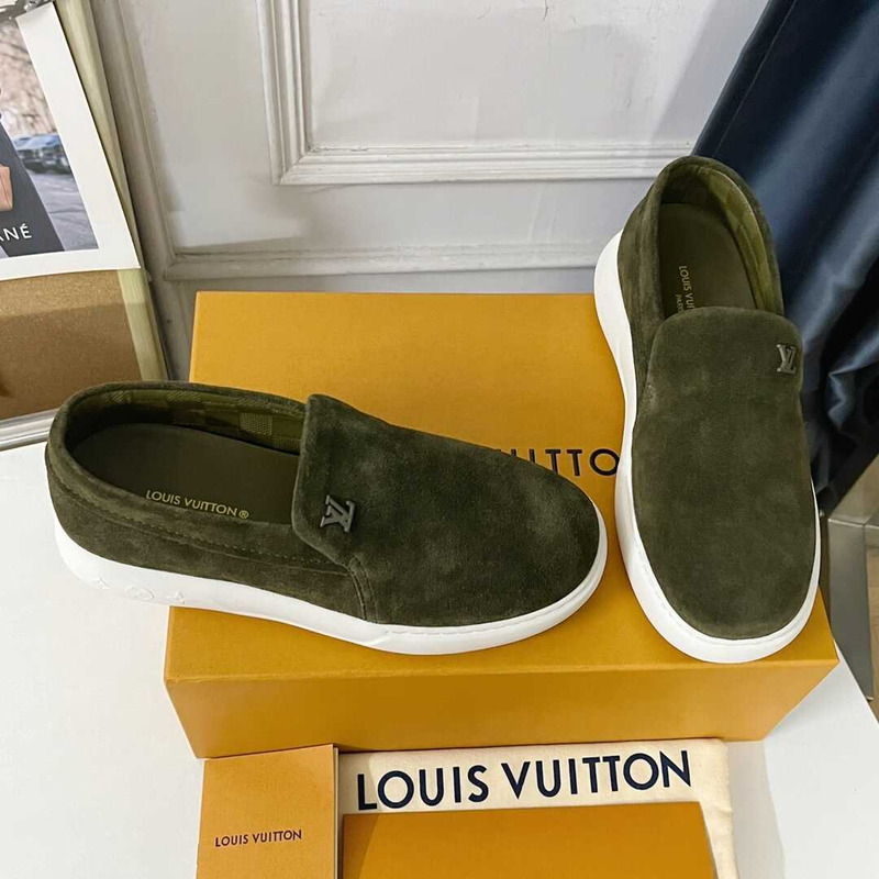 l**is V*t*n pacific  suede calf leather loafer green