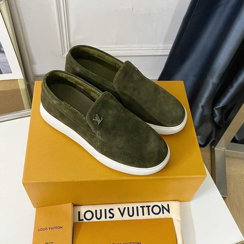 l**is V*t*n pacific  suede calf leather loafer green