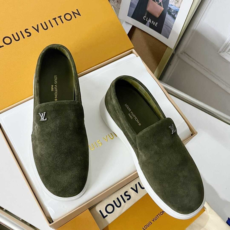 l**is V*t*n pacific  suede calf leather loafer green