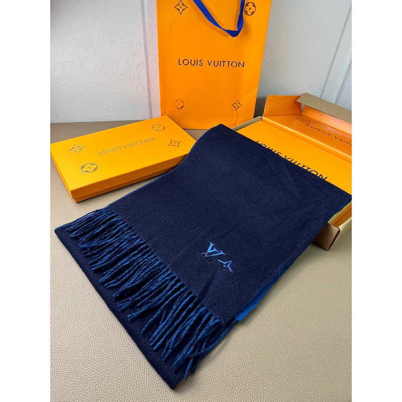 l**is V*t*n cashmere scarf dark blue/blue