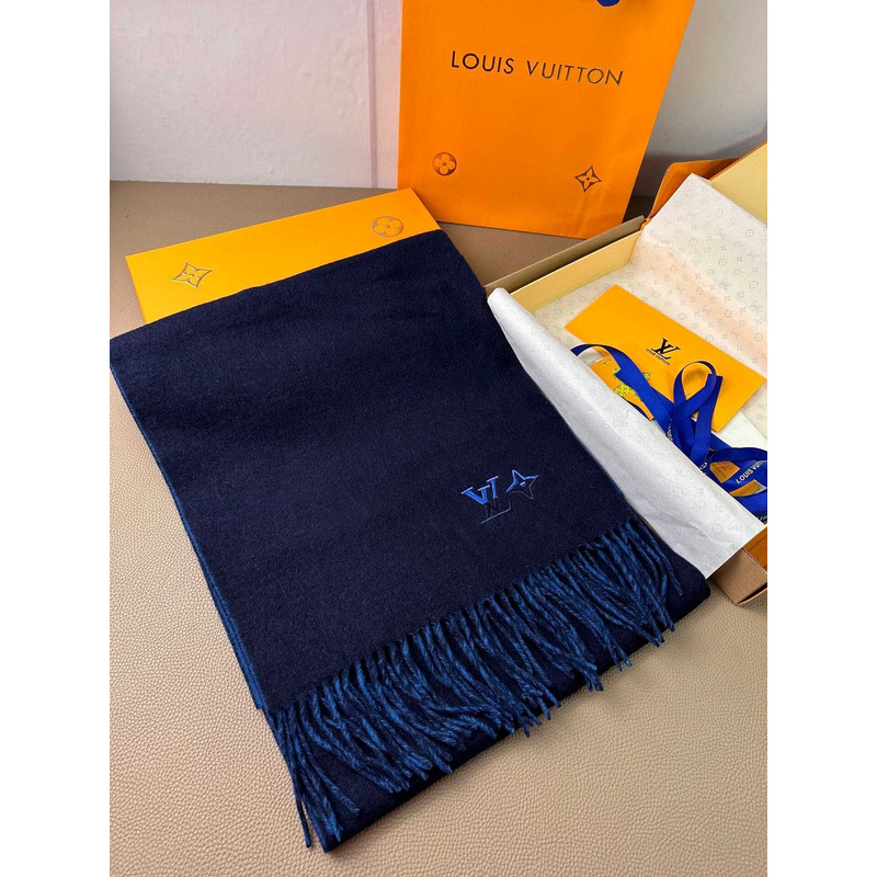 l**is V*t*n cashmere scarf dark blue/blue