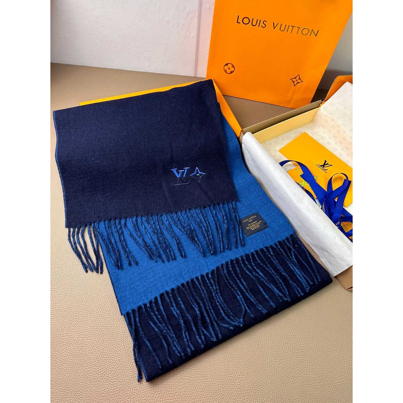 l**is V*t*n cashmere scarf dark blue/blue