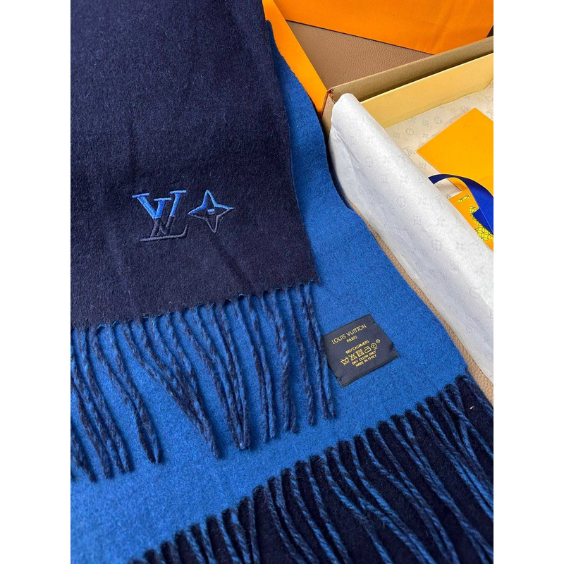 l**is V*t*n cashmere scarf dark blue/blue