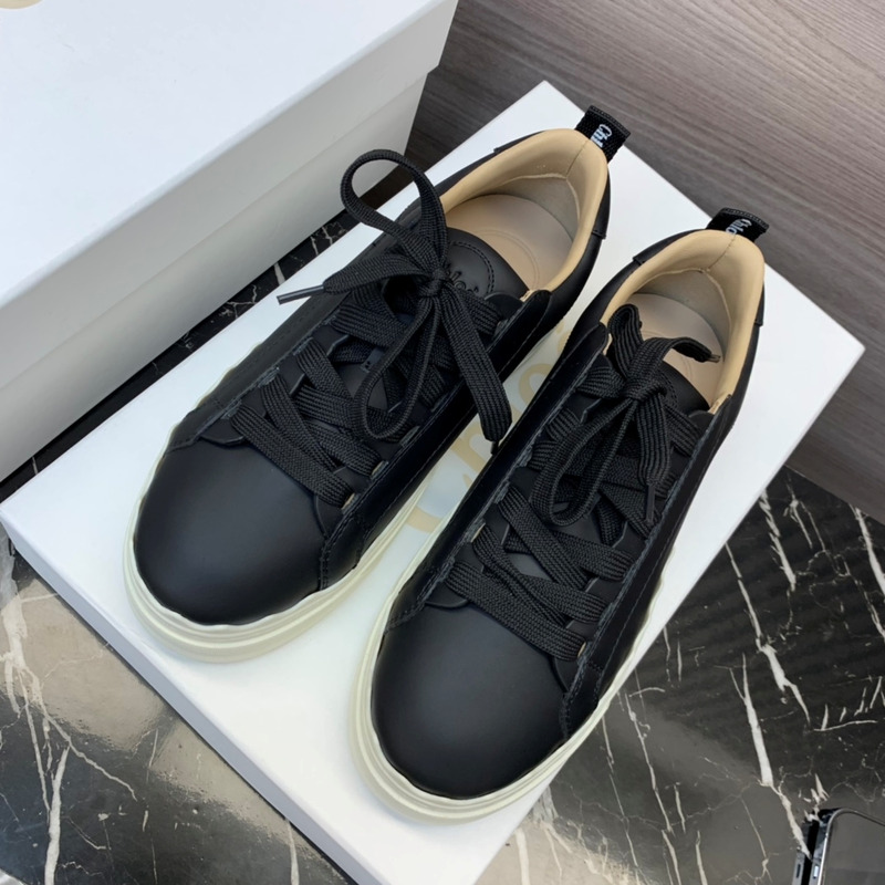 Chloe Low Top Black Leather Sneakers