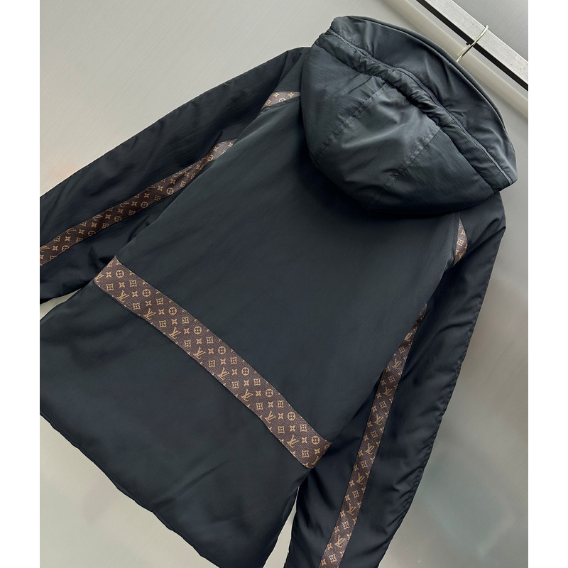 l**is V*t*n monogram accent parka black and brown