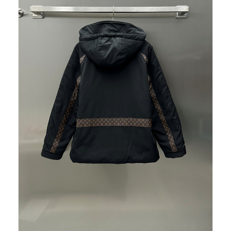 l**is V*t*n monogram accent parka black and brown