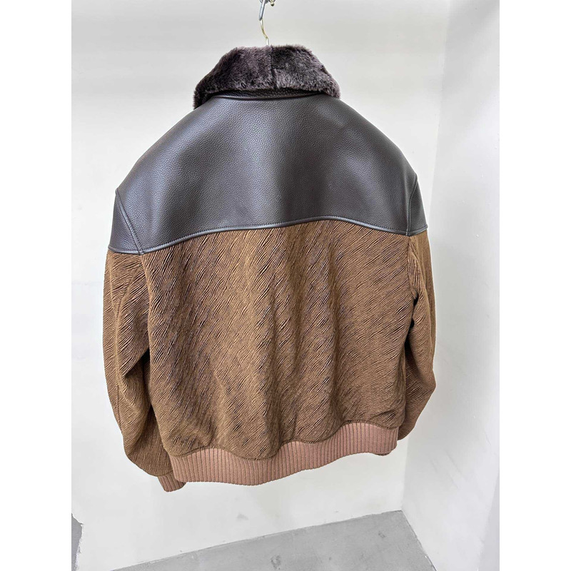 l**is V*t*n mix leather blouson brown and black