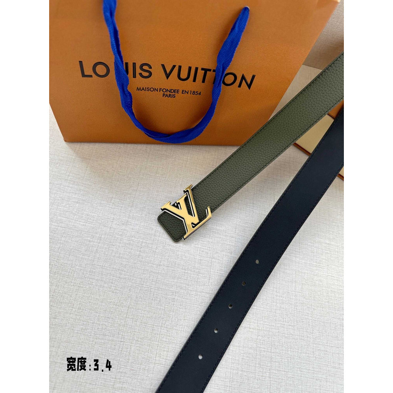 l**is V*t*n initiales 40mm reversible belt navy green