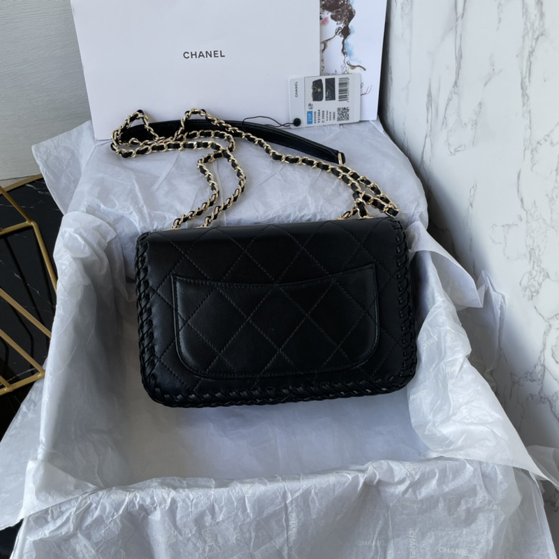 Ch*el flap bag lambskin black