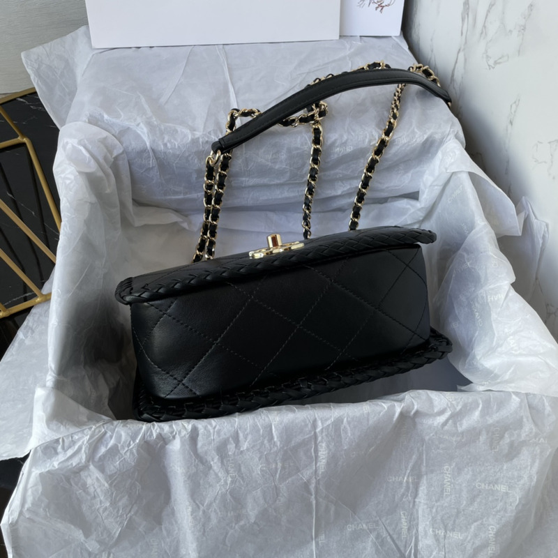 Ch*el flap bag lambskin black