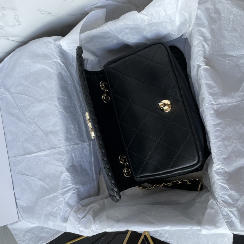 Ch*el flap bag lambskin black