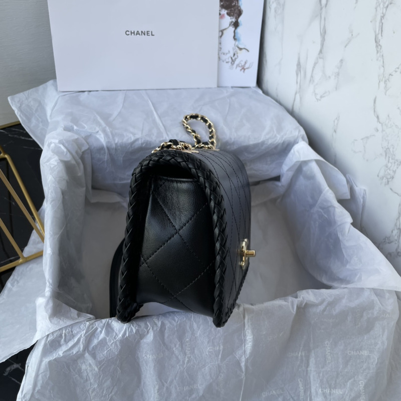 Ch*el flap bag lambskin black