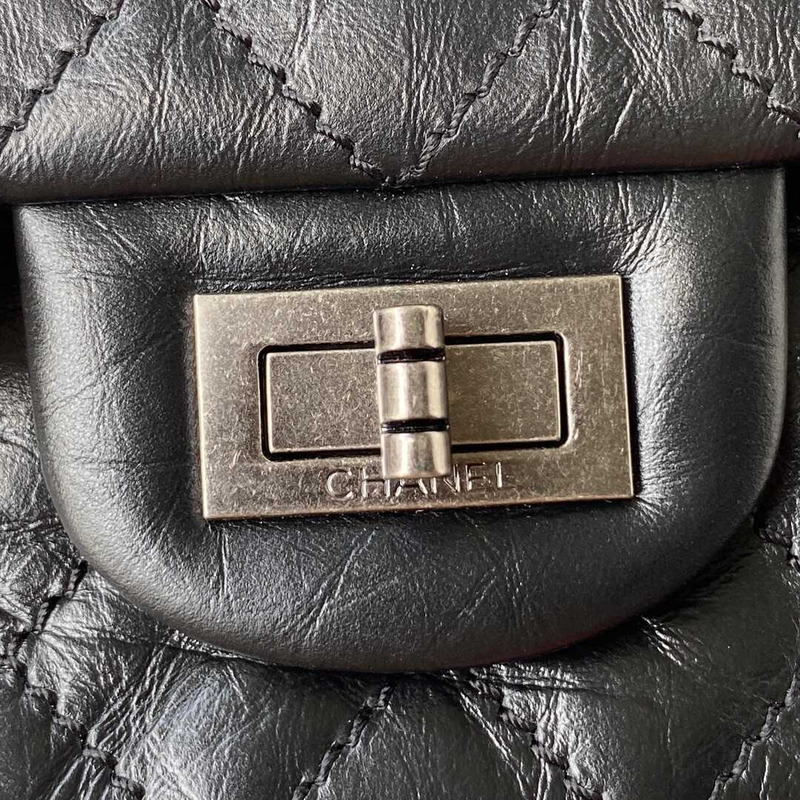 Ch*el mini reissue 2.55 flap bag calfskin black