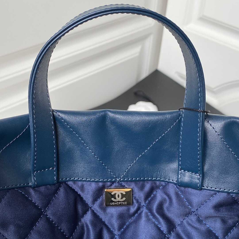 Ch*el large back pack calfskin Ch*el 22 loyal blue