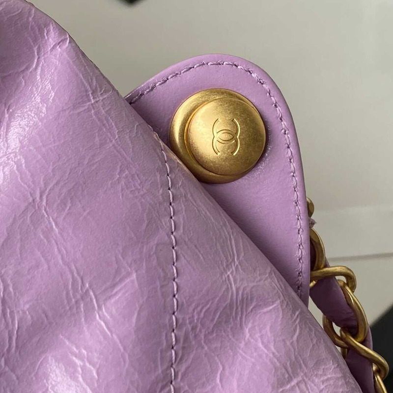 Ch*el large back pack calfskin Ch*el 22 purple