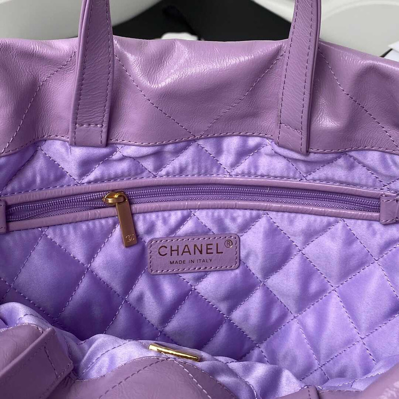 Ch*el large back pack calfskin Ch*el 22 purple