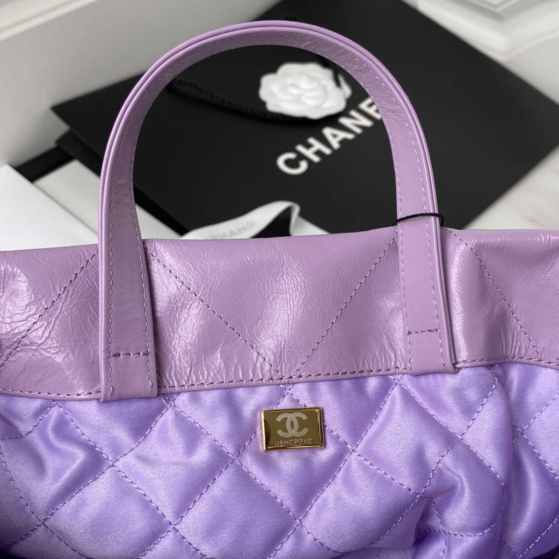 Ch*el large back pack calfskin Ch*el 22 purple