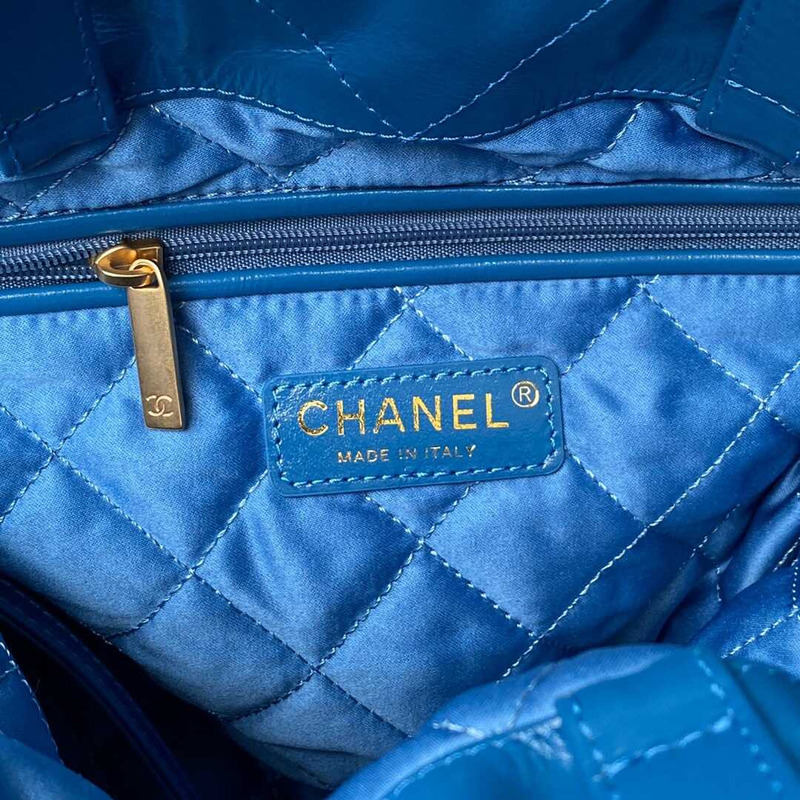 Ch*el large back pack calfskin Ch*el 22 blue