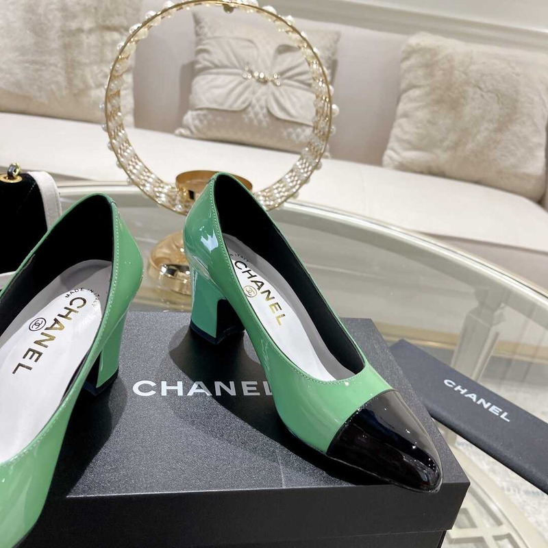 Ch*el pumps green and black