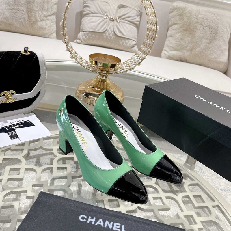 Ch*el pumps green and black