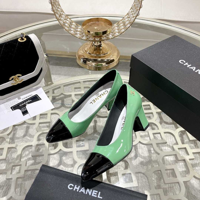 Ch*el pumps green and black