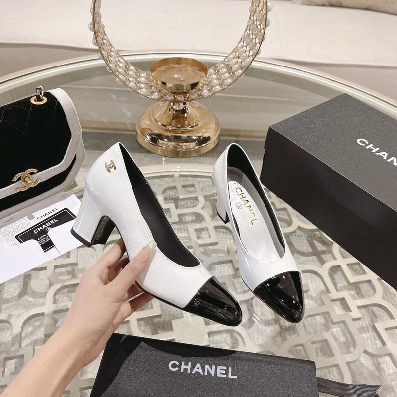 Ch*el pumps white and black