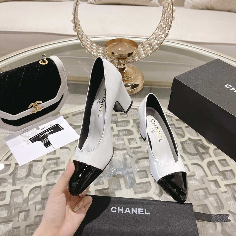 Ch*el pumps white and black