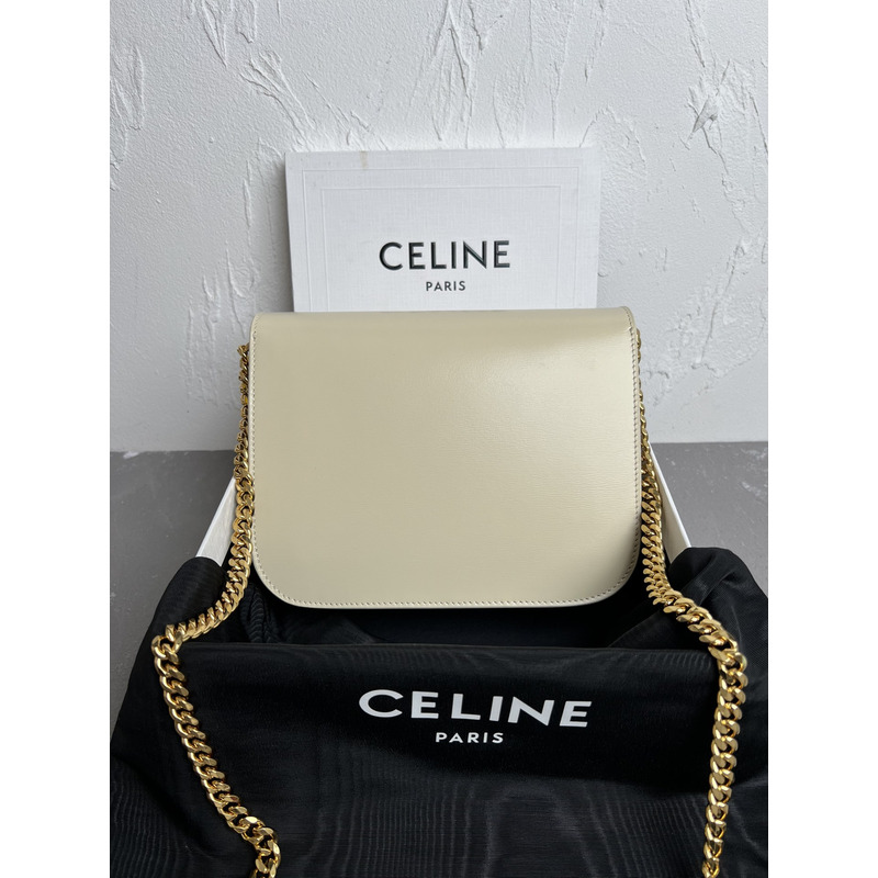 Ce**e medium college bag in shiny calfskin pampa