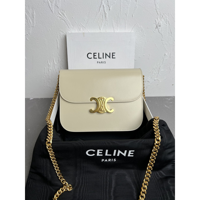 Ce**e medium college bag in shiny calfskin pampa