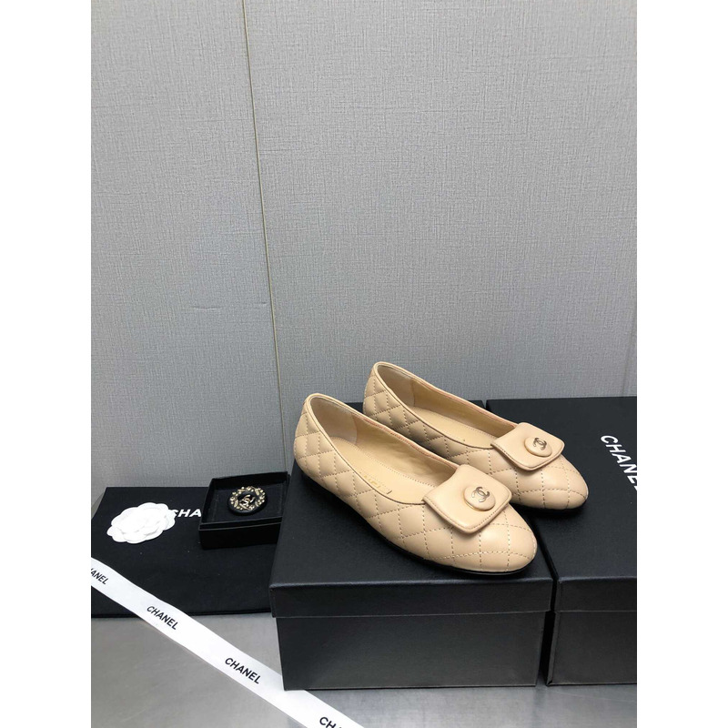 Ch*el moccasins lambskin beige