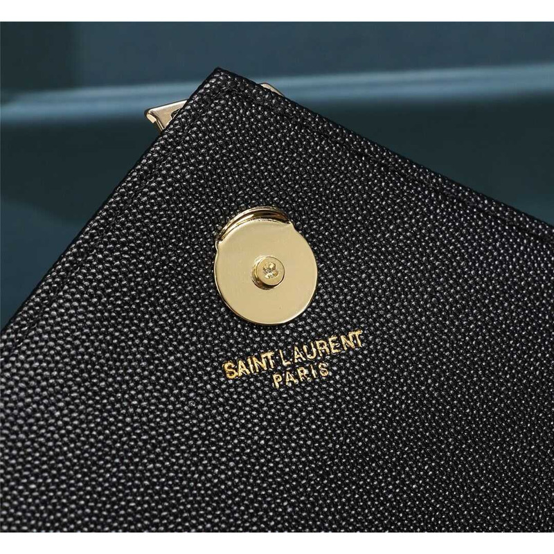 Saint Laurent  Envelope Large In Guilted Grain De Poudre Embossed Leather