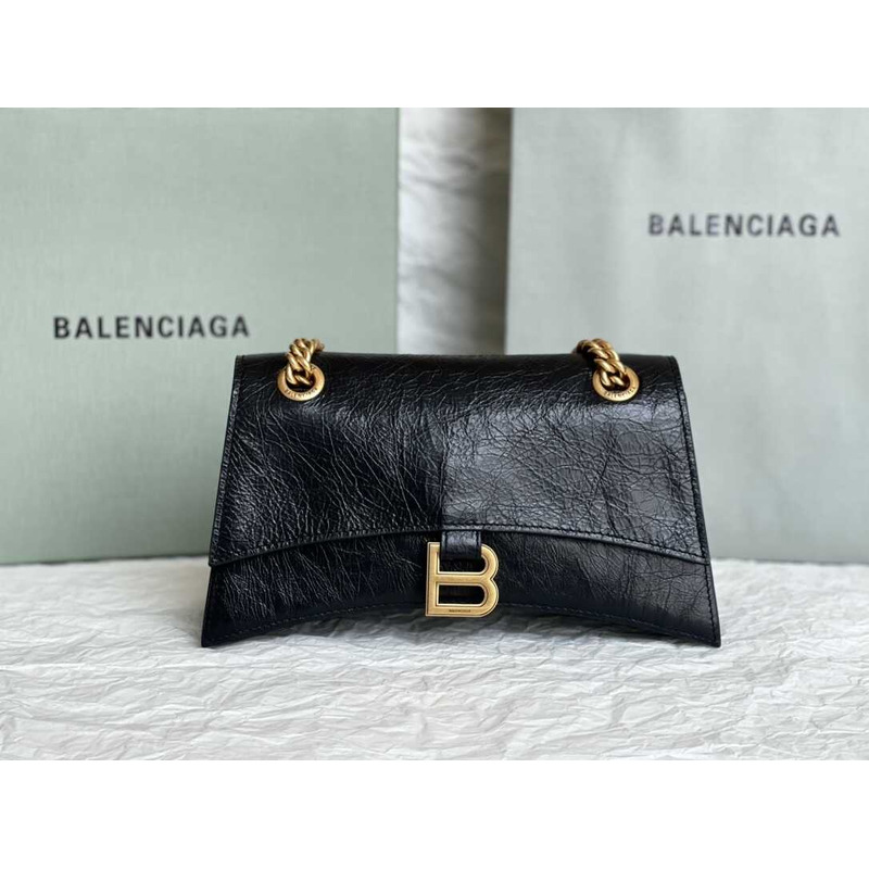 Ba*len*cia*ga women\''s crush small chian bag metallized in black