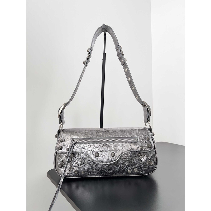 Ba*len*cia*ga women\''s le cagole small sling bag in silver