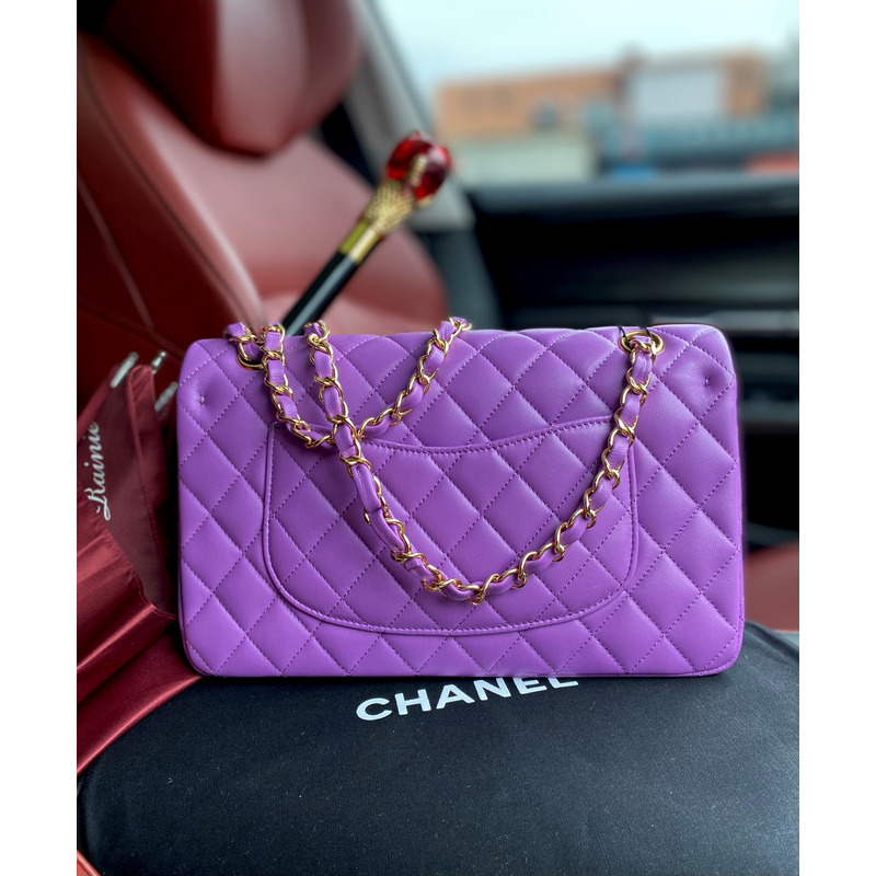 Ch*el classic medium violet 22s purple bag