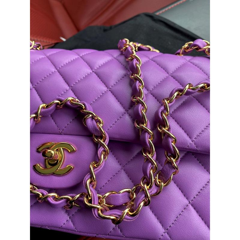 Ch*el classic medium violet 22s purple bag