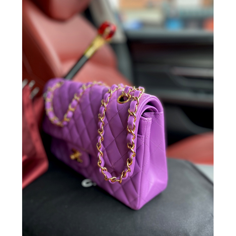 Ch*el classic medium violet 22s purple bag