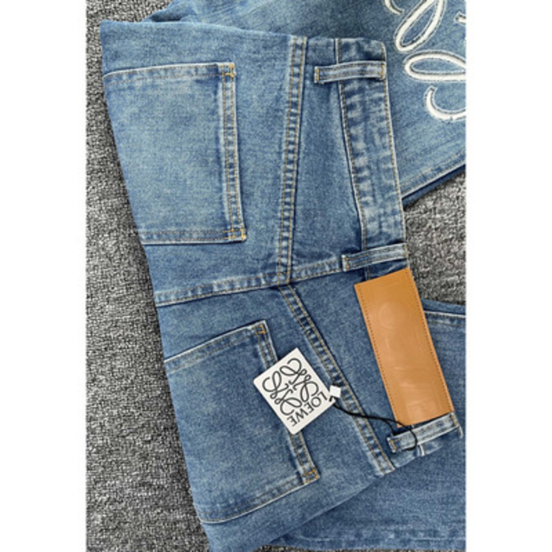 Loewe Anagram Baggy Jeans In Denim