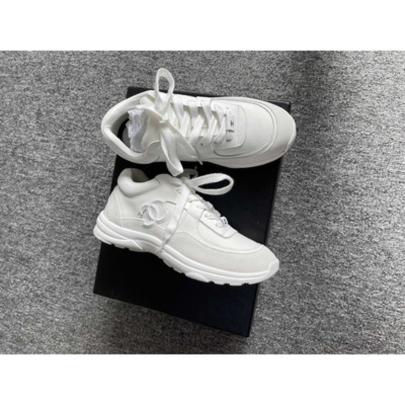 Ch*el cc sneakers white