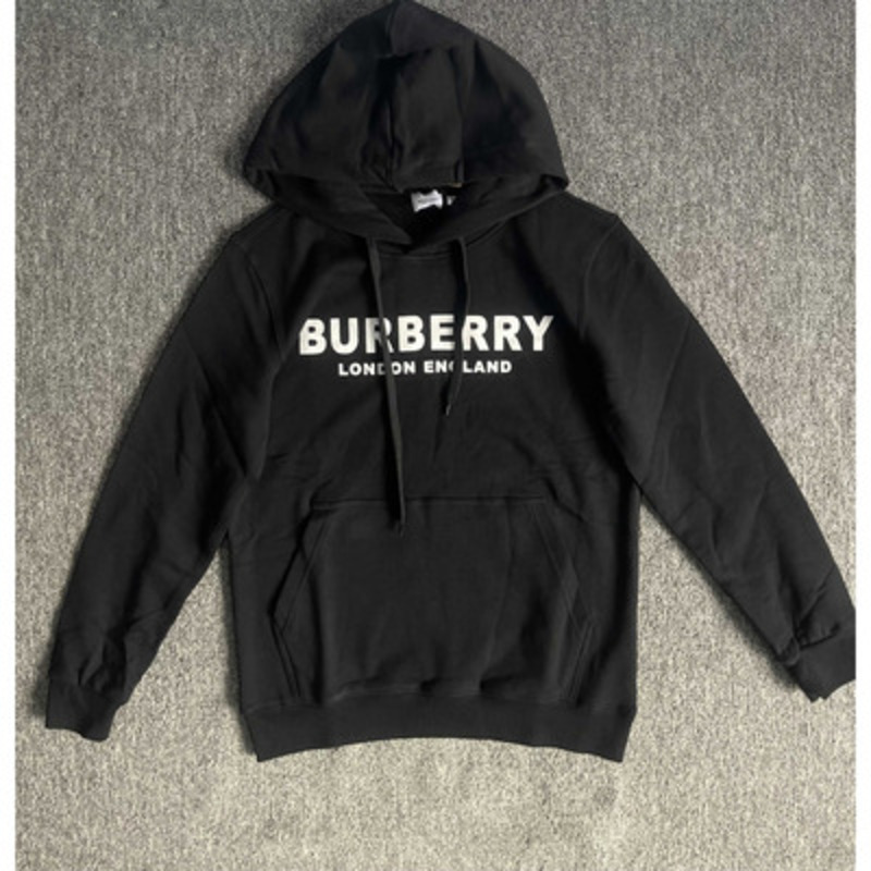 B**rry logo print cotton hoodie black