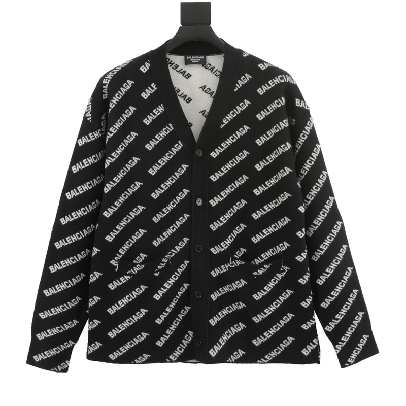 Ba*len*cia*ga women\''s mini allover logo cardigan in black