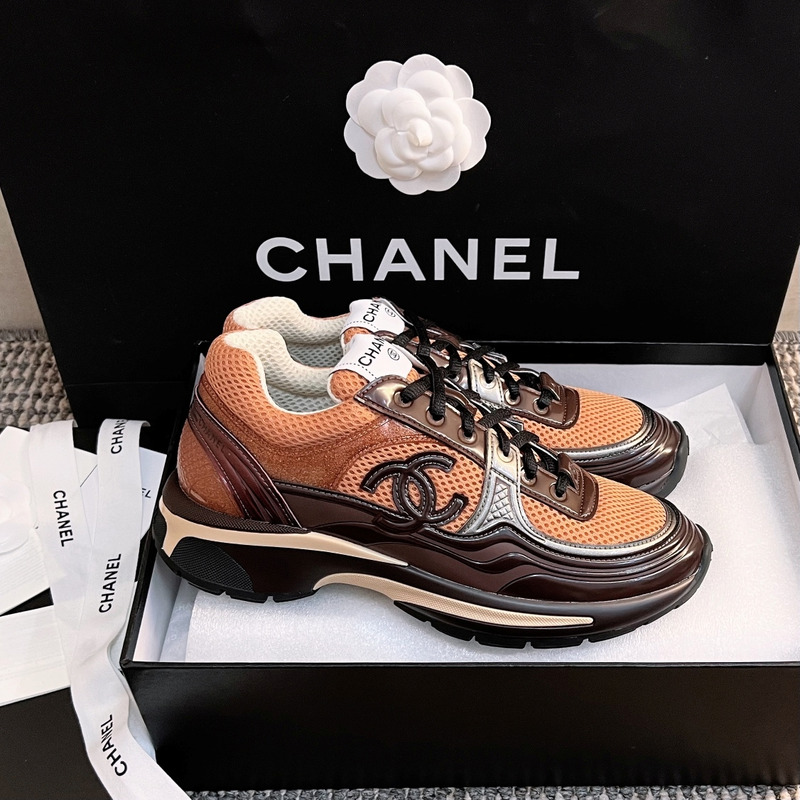 Ch*el cc sneakers brown