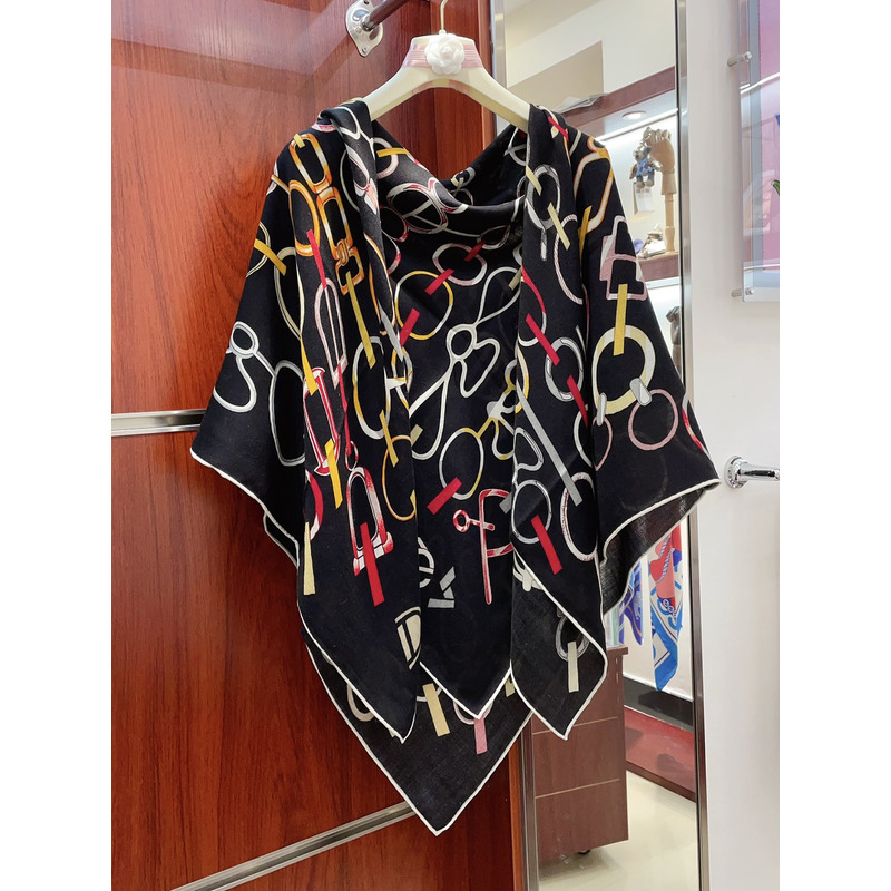 H**mes silk scarf black