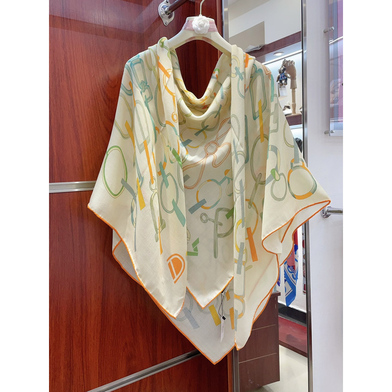 H**mes silk scarf yellow