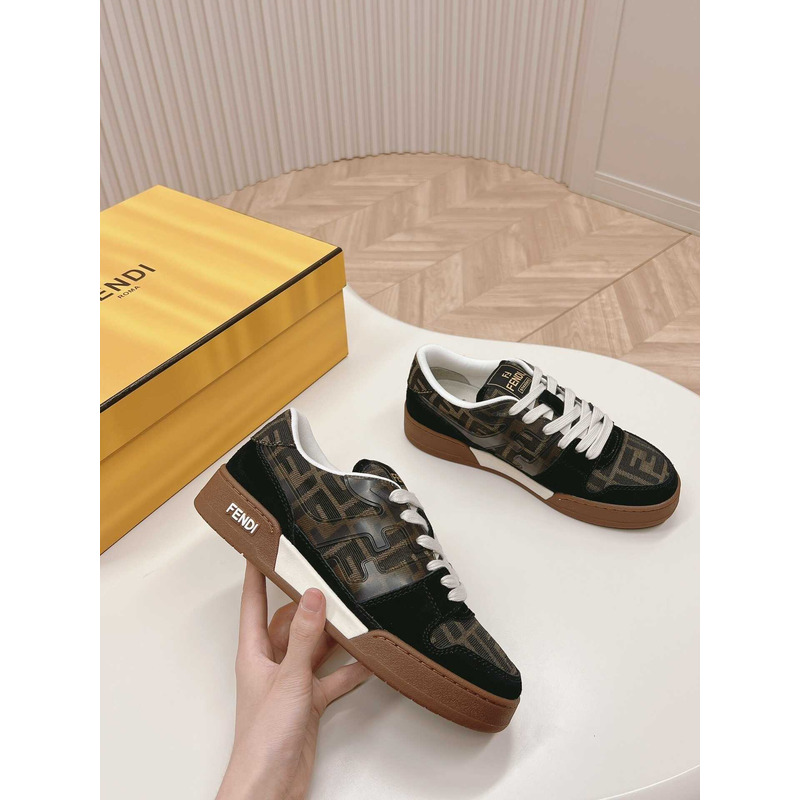 F**di match men\''s suede low top shoes black/brown