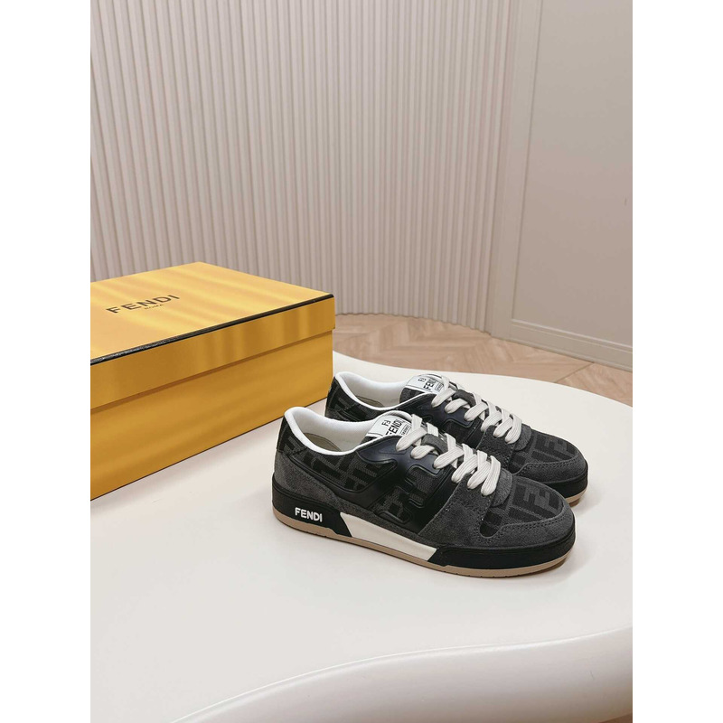 F**di match men\''s suede low top shoes black/grey