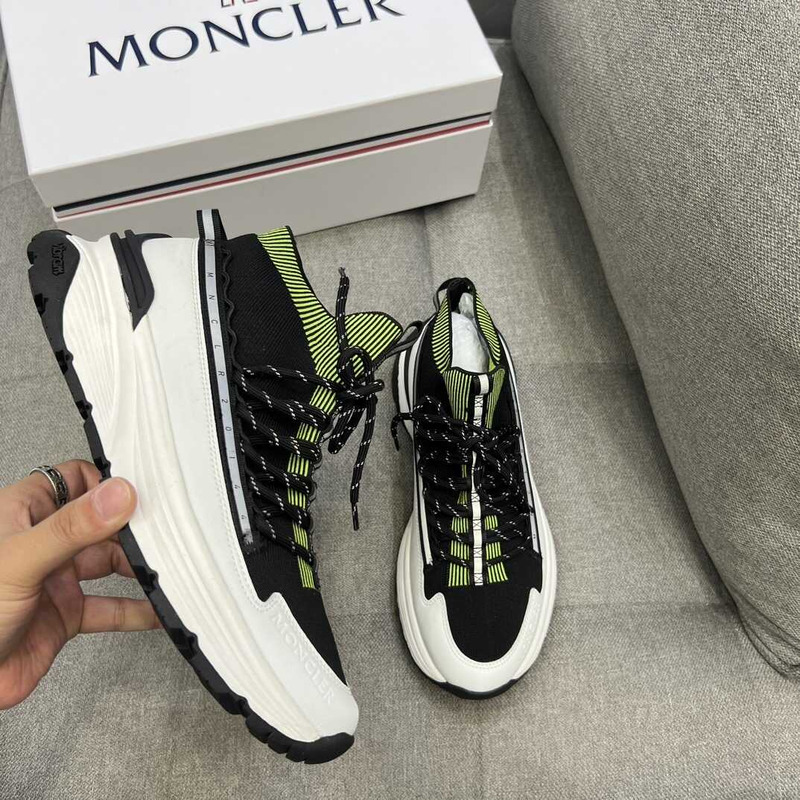 Moncler High Top Sneakers Black Green